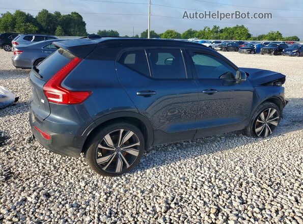 YV4ED3UR7N2643975 2022 VOLVO XC40 Blue Задня права чверть