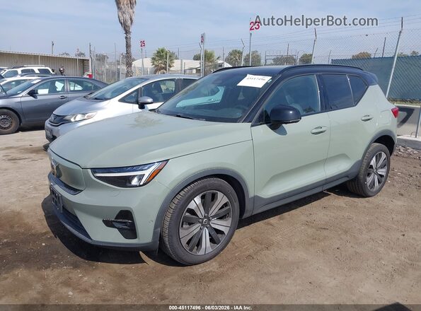 YV4ED3UW3P2963092 2023 VOLVO XC40 RECHARGE PURE ELECTRIC Зеленый Передняя левая четверть