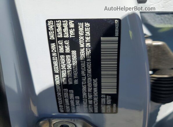 YV4EK3ZL0SS156588 2025 VOLVO EX30 White Vista del compartimento del motor