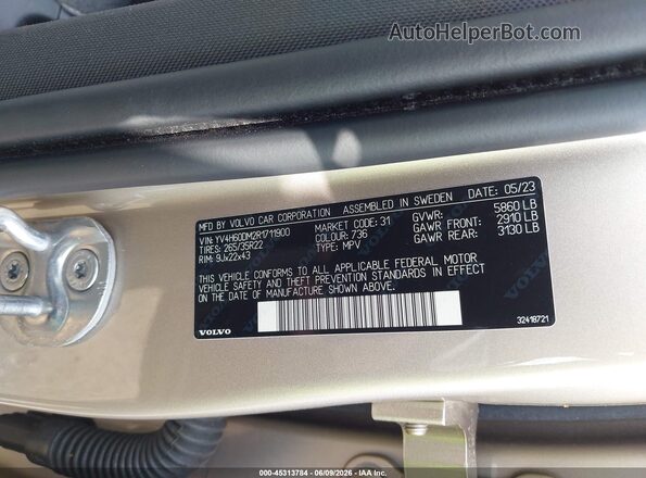 YV4H60DM2R1711900 2024 VOLVO XC60 RECHARGE PLUG-IN HYBRID Beige Engine compartment view
