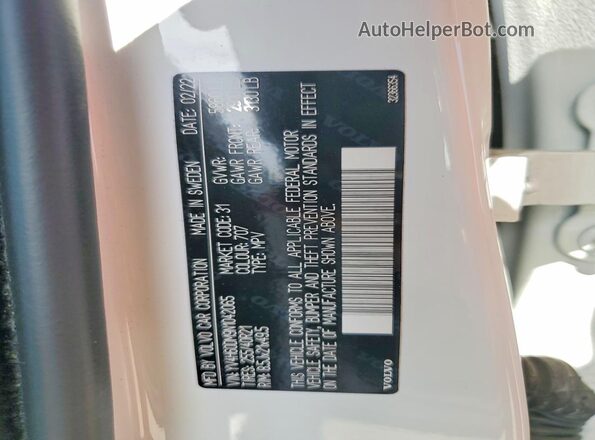 YV4H60DM9N1042065 2022 VOLVO XC60 White 