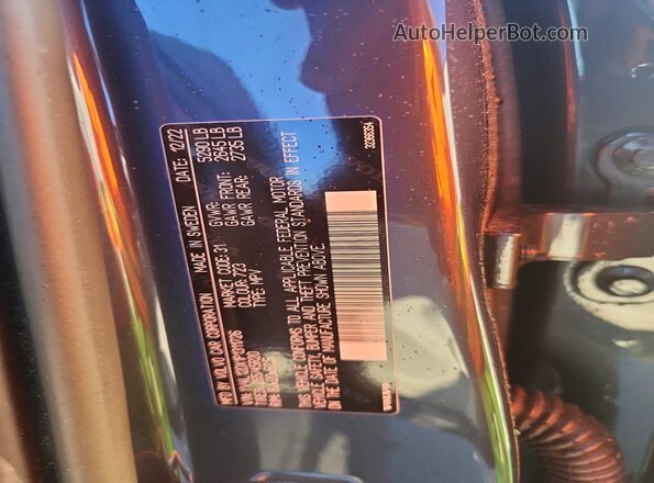YV4L12DX1P1311726 2023 VOLVO XC60 Blue VIN կոդի պիտակի տեսք