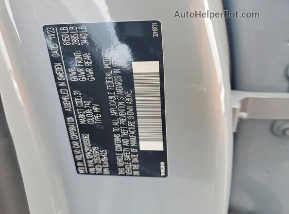 YV4L12PK2R1205062 2024 VOLVO XC90 Gray VIN sticker view