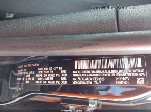 ZACCJAAB8HPE79628 2017 JEEP RENEGADE Black Widok komory silnika