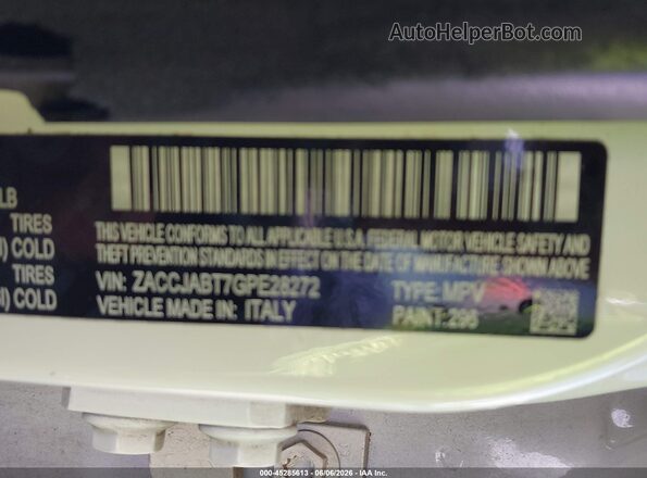 ZACCJABT7GPE28272 2016 JEEP RENEGADE White Engine compartment view