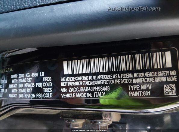 ZACCJBAB4JPH93448 2018 JEEP RENEGADE Black Engine compartment view