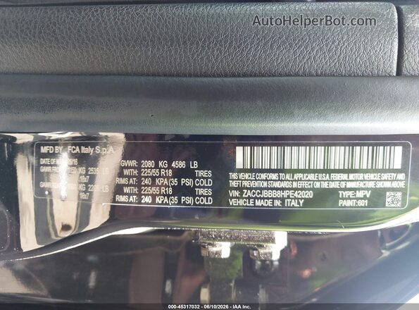 ZACCJBBB8HPE42020 2017 JEEP RENEGADE Black Շարժիչի բաժամունքի տեսք