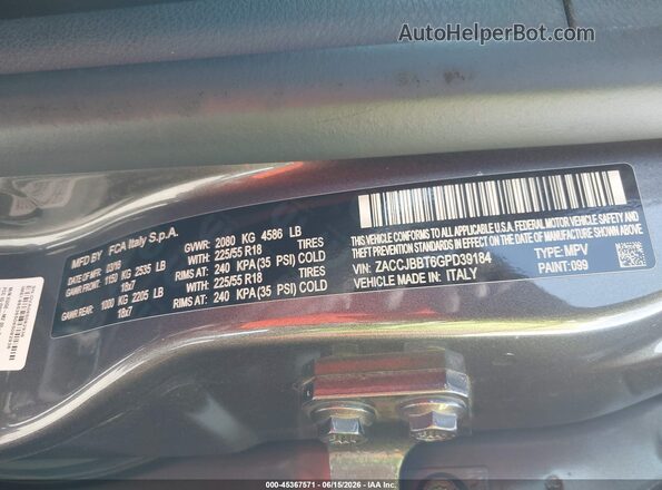 ZACCJBBT6GPD39184 2016 JEEP RENEGADE Gray ძრავის განყოფილების ხედი