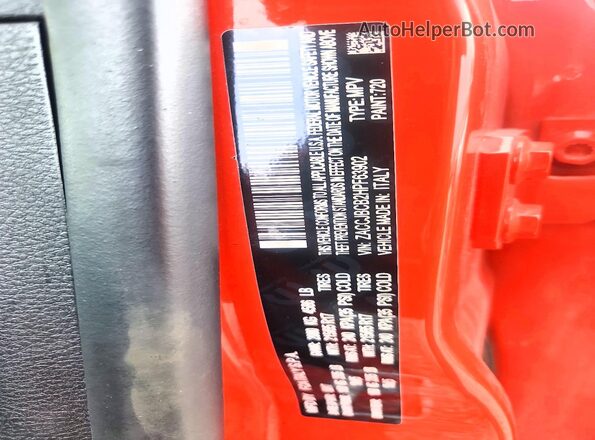 ZACCJBCB2HPF63902 2017 JEEP RENEGADE Orange Vista de la etiqueta del VIN