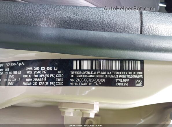 ZACCJBCT2GPD03006 2016 JEEP RENEGADE Коричневый Вид подкапотного пространства
