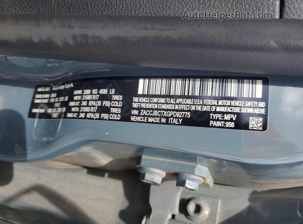 ZACCJBCTXGPD92775 2016 JEEP RENEGADE Синий Вид наклейки с VIN-кодом