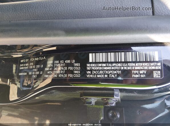 ZACCJBCTXGPE04701 2016 JEEP RENEGADE Черный Вид подкапотного пространства