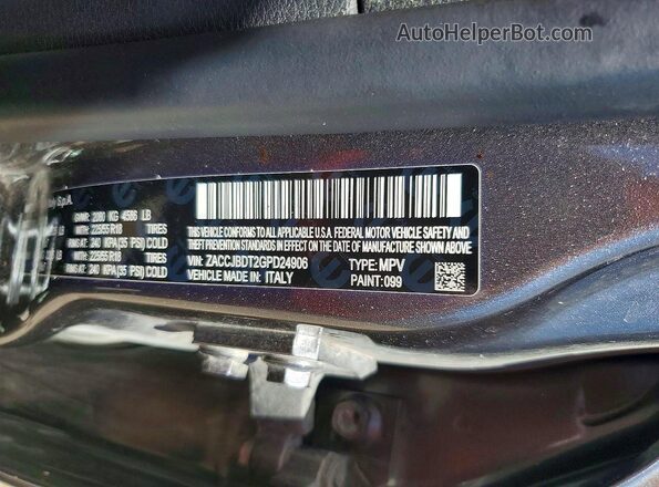 ZACCJBDT2GPD24906 2016 JEEP RENEGADE Gray Vista de la etiqueta del VIN