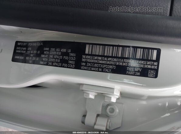 ZACCJBDT3GPD28673 2016 JEEP RENEGADE White Widok komory silnika