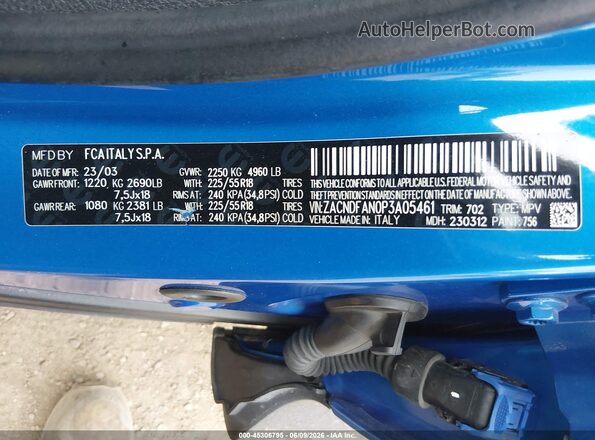 ZACNDFAN0P3A05461 2023 DODGE OTHER Blue Widok komory silnika