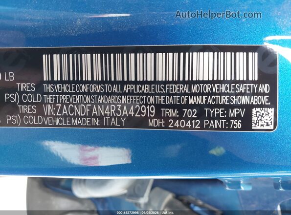 ZACNDFAN4R3A42919 2024 DODGE OTHER Blue Engine compartment view