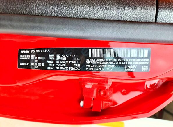 ZACNJABB6KPK06473 2019 JEEP RENEGADE Red 