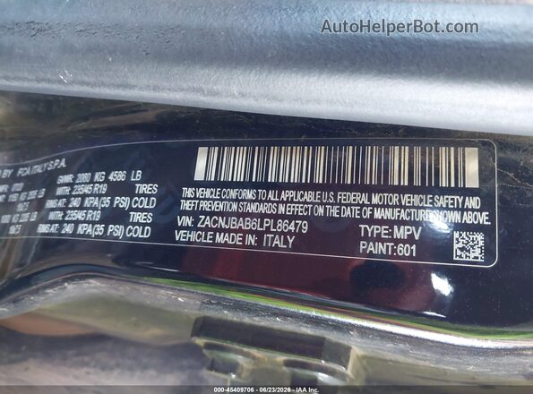 ZACNJBAB6LPL86479 2020 JEEP RENEGADE Black Widok komory silnika