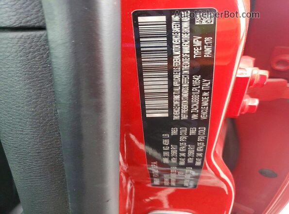 ZACNJBBB1LPL18542 2020 JEEP RENEGADE Red Շարժիչի բաժամունքի տեսք