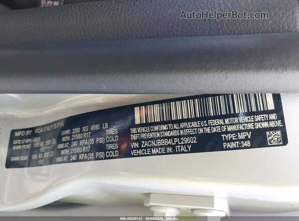 ZACNJBBB4LPL29602 2020 JEEP RENEGADE Silver Engine compartment view