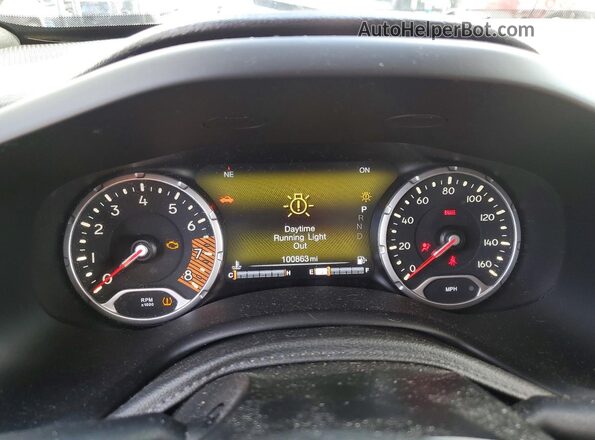 ZACNJBC11KPK03413 2019 JEEP RENEGADE Gray ხელსაწყოთა პანელის ხედი