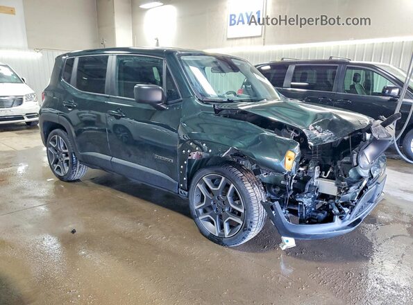 ZACNJCAB7MPM29847 2021 JEEP RENEGADE Зеленый Передняя правая четверть