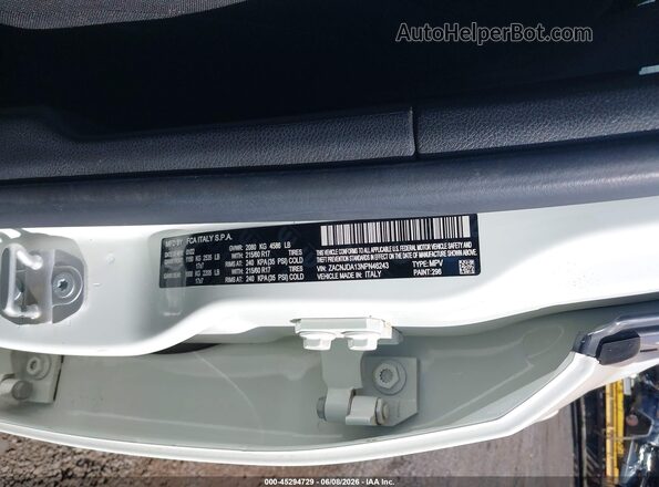 ZACNJDA13NPN46243 2022 JEEP RENEGADE White ძრავის განყოფილების ხედი