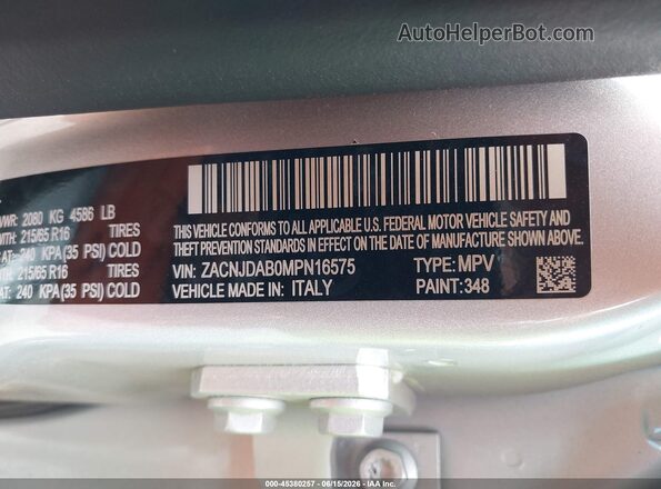 ZACNJDAB0MPN16575 2021 JEEP RENEGADE Silver Engine compartment view
