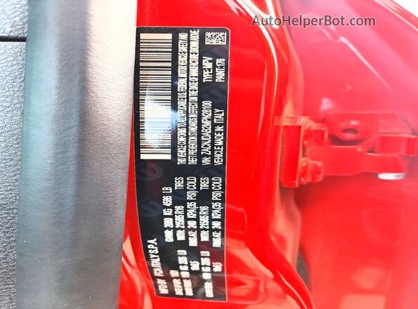 ZACNJDAB2MPN28100 2021 JEEP RENEGADE Red VIN կոդի պիտակի տեսք
