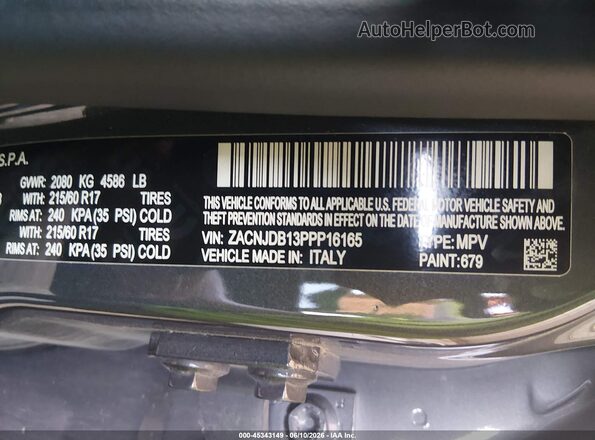 ZACNJDB13PPP16165 2023 JEEP RENEGADE Gray Widok komory silnika