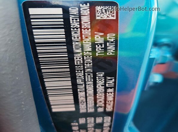 ZACNJDB16NPN83740 2022 JEEP RENEGADE Turquoise VIN sticker view
