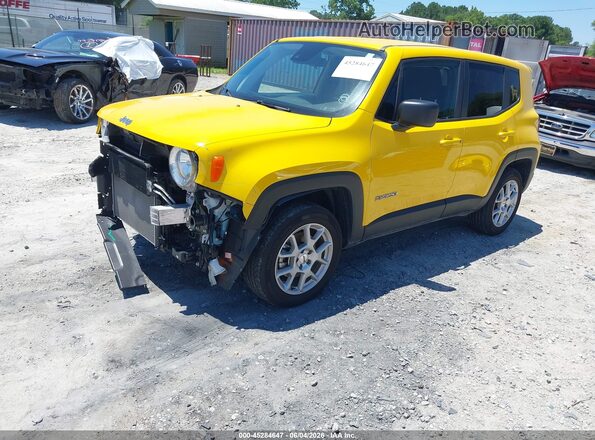 ZACNJDB17PPP60007 2023 JEEP RENEGADE Yellow წინა მარცხენა ხედი სამი მეოთხედიდან