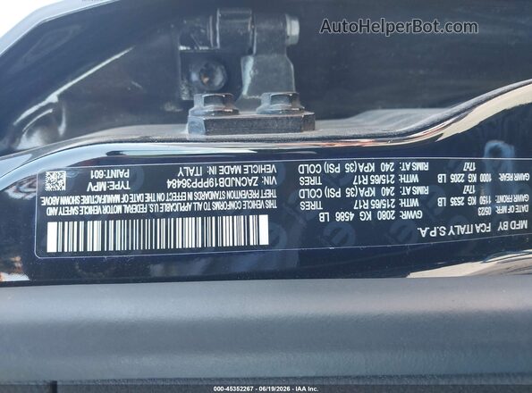 ZACNJDB19PPP36484 2023 JEEP RENEGADE Черный Вид подкапотного пространства