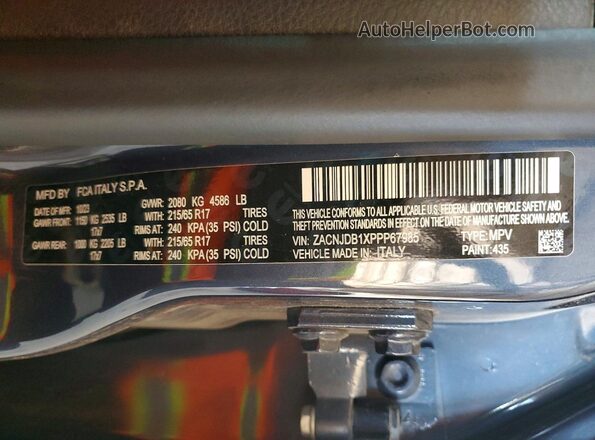 ZACNJDB1XPPP67985 2023 JEEP RENEGADE Blue 
