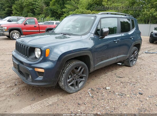 ZACNJDBB5MPM68859 2021 JEEP RENEGADE Blue წინა მარცხენა ხედი სამი მეოთხედიდან