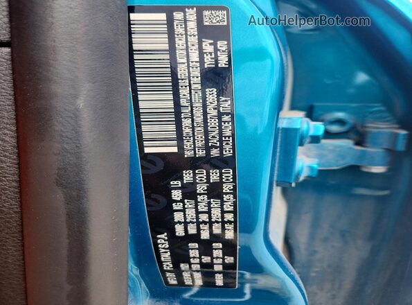 ZACNJDBB7MPN26633 2021 JEEP RENEGADE Бирюзовый Вид наклейки с VIN-кодом