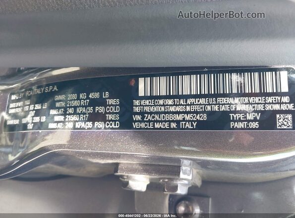 ZACNJDBB8MPM52428 2021 JEEP RENEGADE Gray Engine compartment view