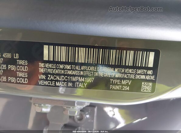 ZACNJDC11MPM41907 2021 JEEP RENEGADE Gray Շարժիչի բաժամունքի տեսք