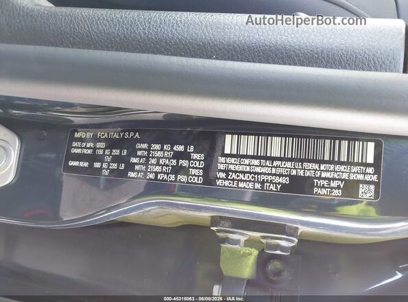 ZACNJDC11PPP58493 2023 JEEP RENEGADE Blue Vista del compartimento del motor