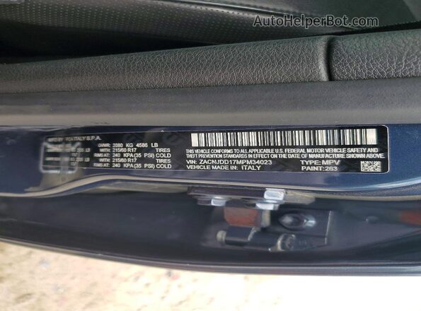ZACNJDD17MPM34023 2021 JEEP RENEGADE Синий 