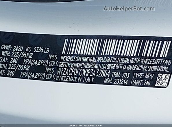 ZACPDFCW1R3A32864 2024 DODGE OTHER White Շարժիչի բաժամունքի տեսք