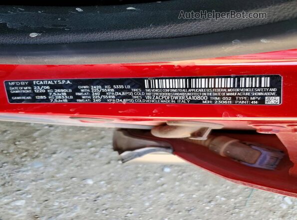 ZACPDFDWXR3A10800 2024 DODGE OTHER Red Vista del compartimento del motor