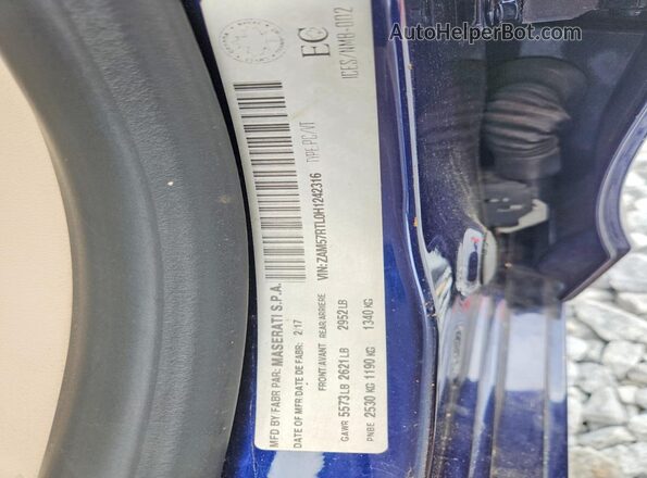 ZAM57RTL0H1242316 2017 MASERATI GHIBLI Blue Շարժիչի բաժամունքի տեսք