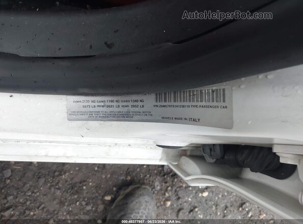 ZAM57RTS1H1238119 2017 MASERATI GHIBLI White Widok komory silnika