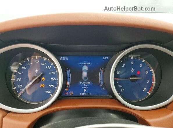 ZAM57YTL7K1319118 2019 MASERATI GHIBLI Blue Instrument cluster view