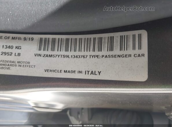 ZAM57YTS9L1343767 2020 MASERATI GHIBLI Gray Շարժիչի բաժամունքի տեսք