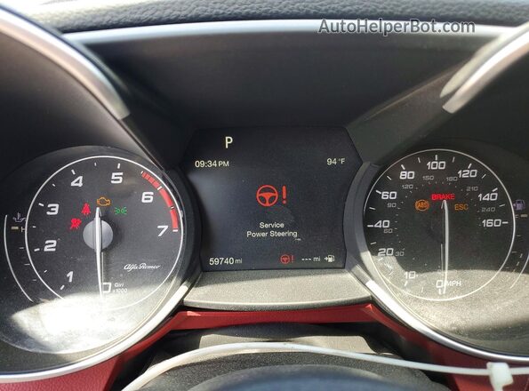 ZARFAMAN7K7622510 2019 ALFA ROMEO GIULIA Black Вид щитка приладів