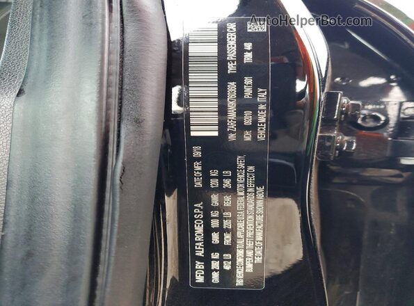 ZARFAMAN9K7603604 2019 ALFA ROMEO GIULIA Black 