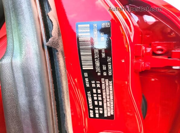 ZARFAMBN7L7631398 2020 ALFA ROMEO GIULIA Red Շարժիչի բաժամունքի տեսք