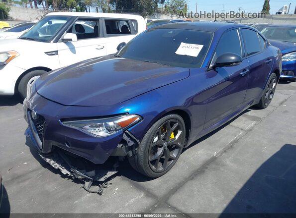 ZARFAMBN7M7645304 2021 ALFA ROMEO GIULIA Blue Առջևի ձախ երեք քառորդ տեսարան